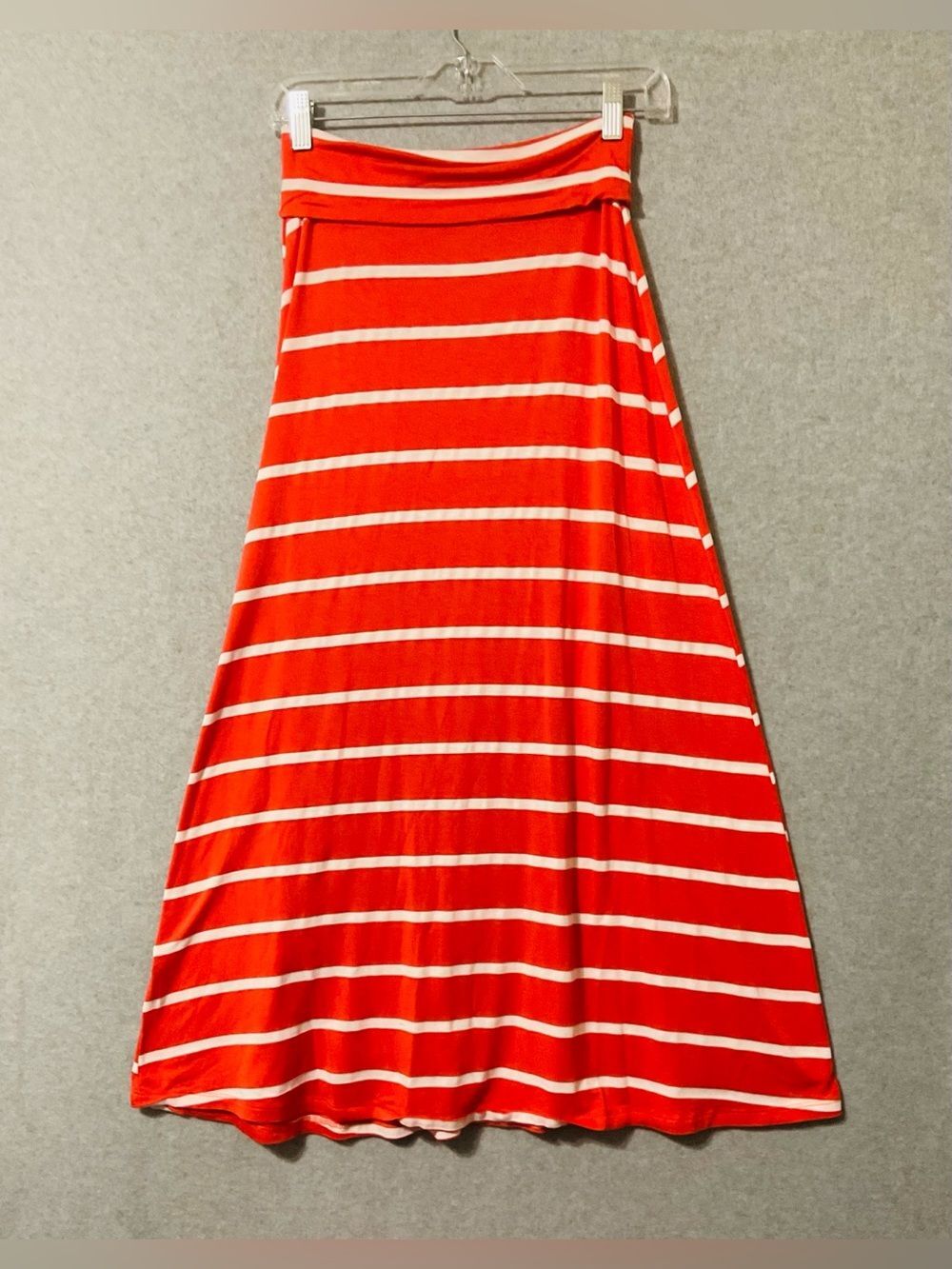 Promesa Striped maxi Skirt orange and white Sz S